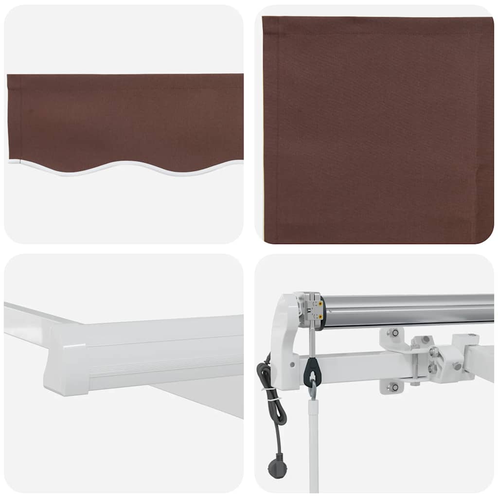 Automatic Retractable Awning Brown 300x250 cm