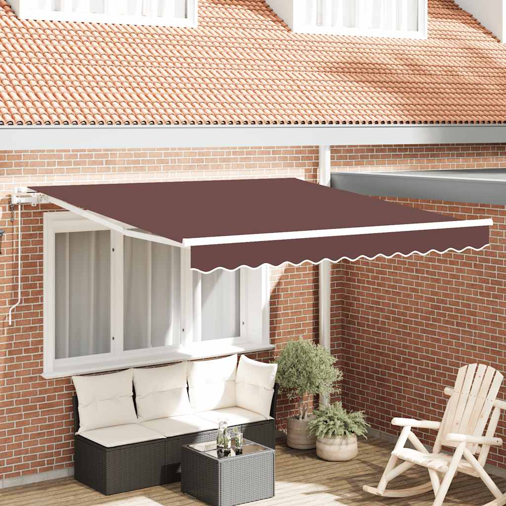 Automatic Retractable Awning Brown 300x250 cm