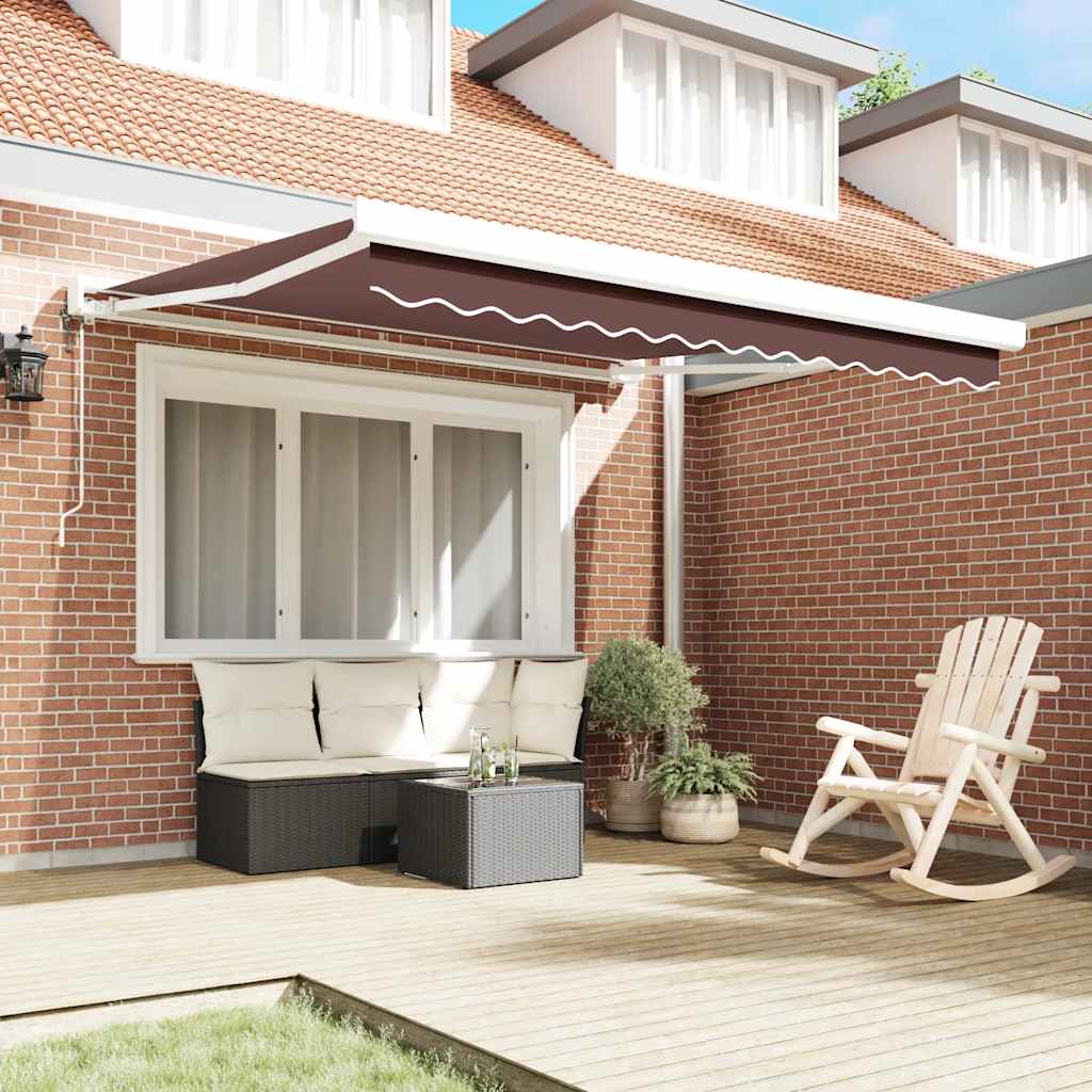 Automatic Retractable Awning Brown 300x250 cm