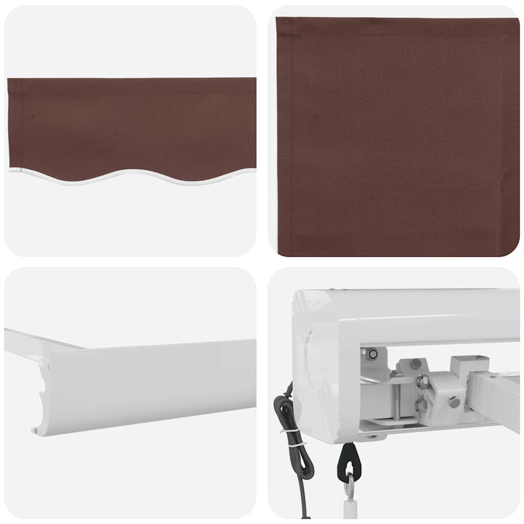 Automatic Retractable Awning Brown 300x250 cm