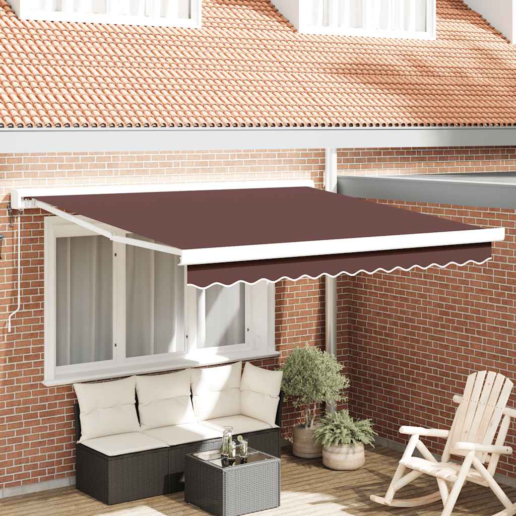 Automatic Retractable Awning Brown 300x250 cm