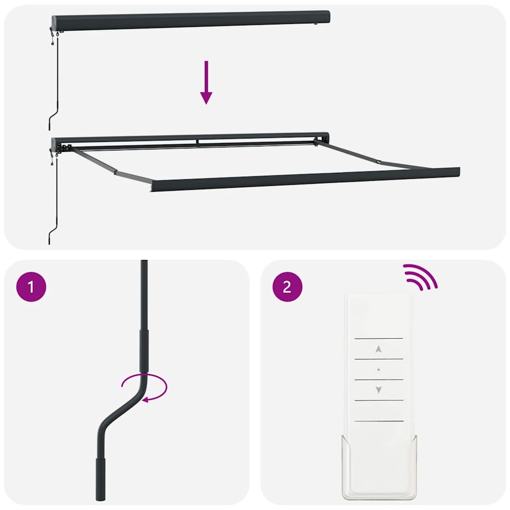 Automatic Retractable Awning Brown 300x250 cm