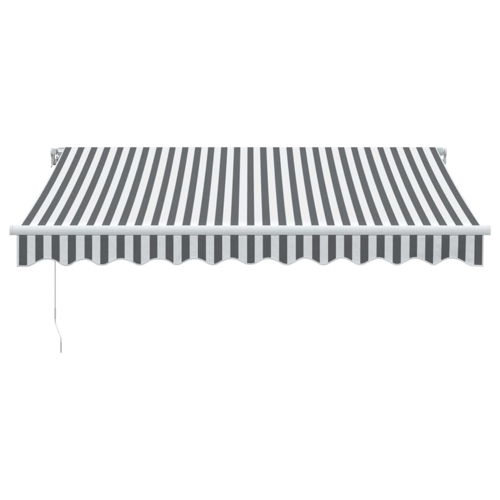 Manual Retractable Awning with LED Anthracite&White 300x250 cm