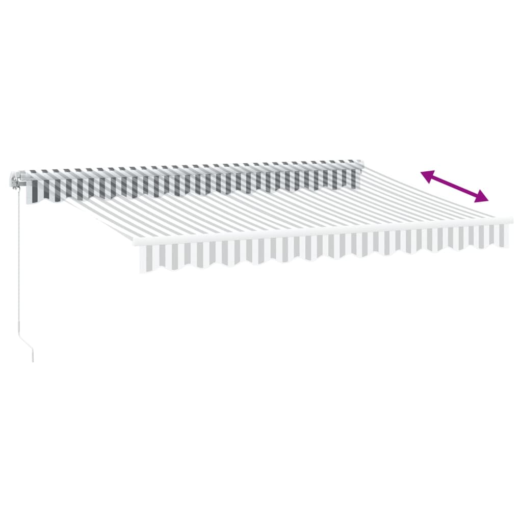 Manual Retractable Awning With LED Anthracite&White 350x250 cm
