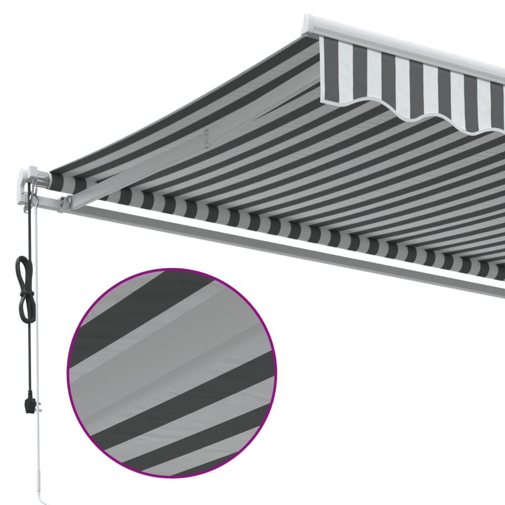 Automatic Retractable Awning Anthracite&White 400x350 cm