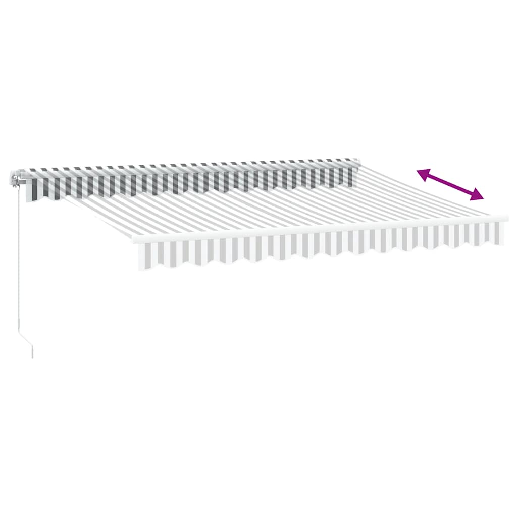 Manual Retractable Awning Anthracite&White 350x250 cm
