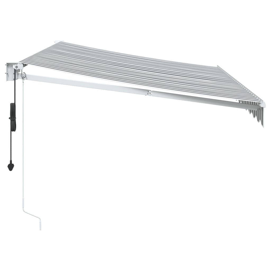 Retractable Awning Anthracite and White 3.5x2.5 m Fabric&Aluminium