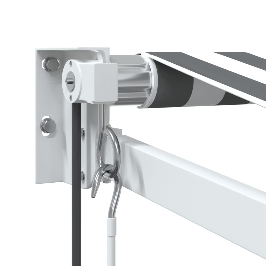 Retractable Awning Anthracite and White 3.5x2.5 m Fabric&Aluminium