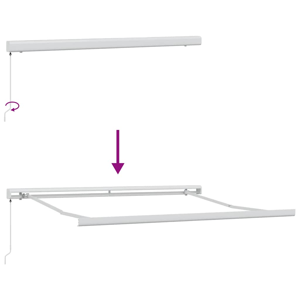 Retractable Awning Anthracite and White 3x2.5 m Fabric&Aluminium