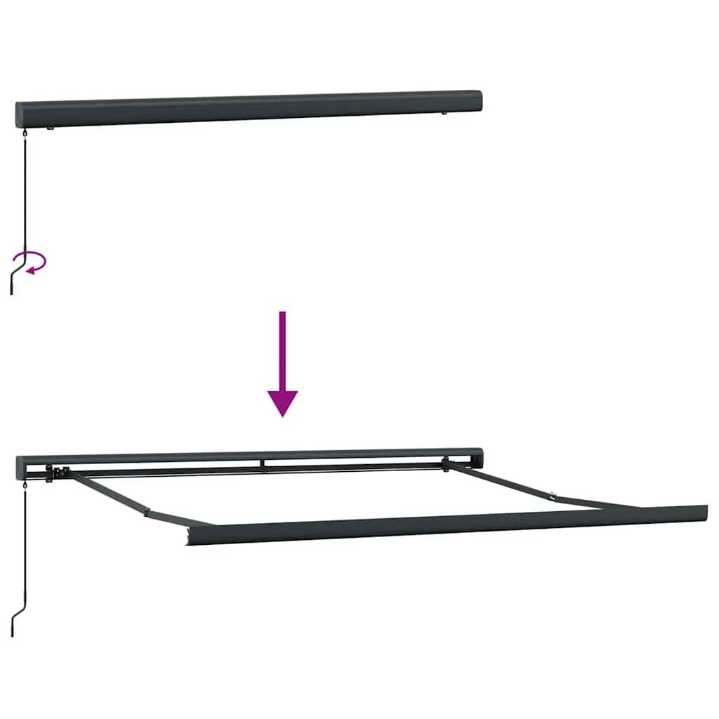 Retractable Awning Anthracite and White 3x2.5 m Fabric&Aluminium