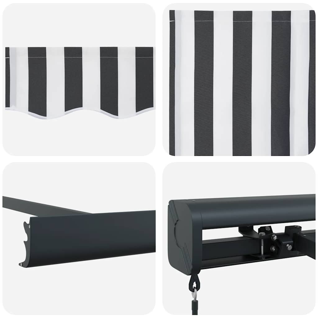 Retractable Awning Anthracite and White 3x2.5 m Fabric&Aluminium
