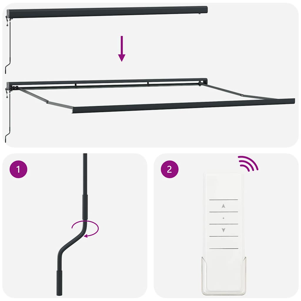 Retractable Awning Anthracite and White 4x3 m Fabric&Aluminium