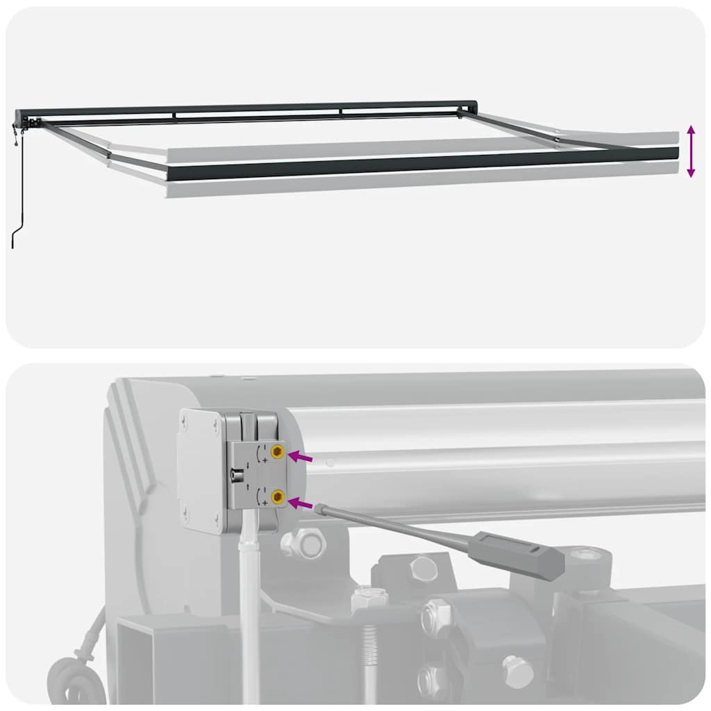 Retractable Awning Anthracite and White 4x3 m Fabric&Aluminium