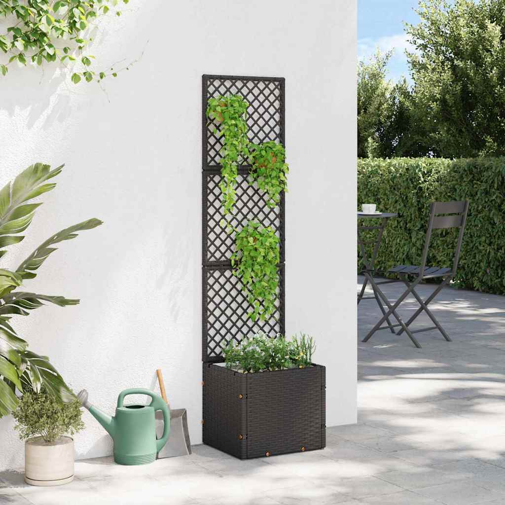 Planter Black 35 x 30 x 135 cm Metal