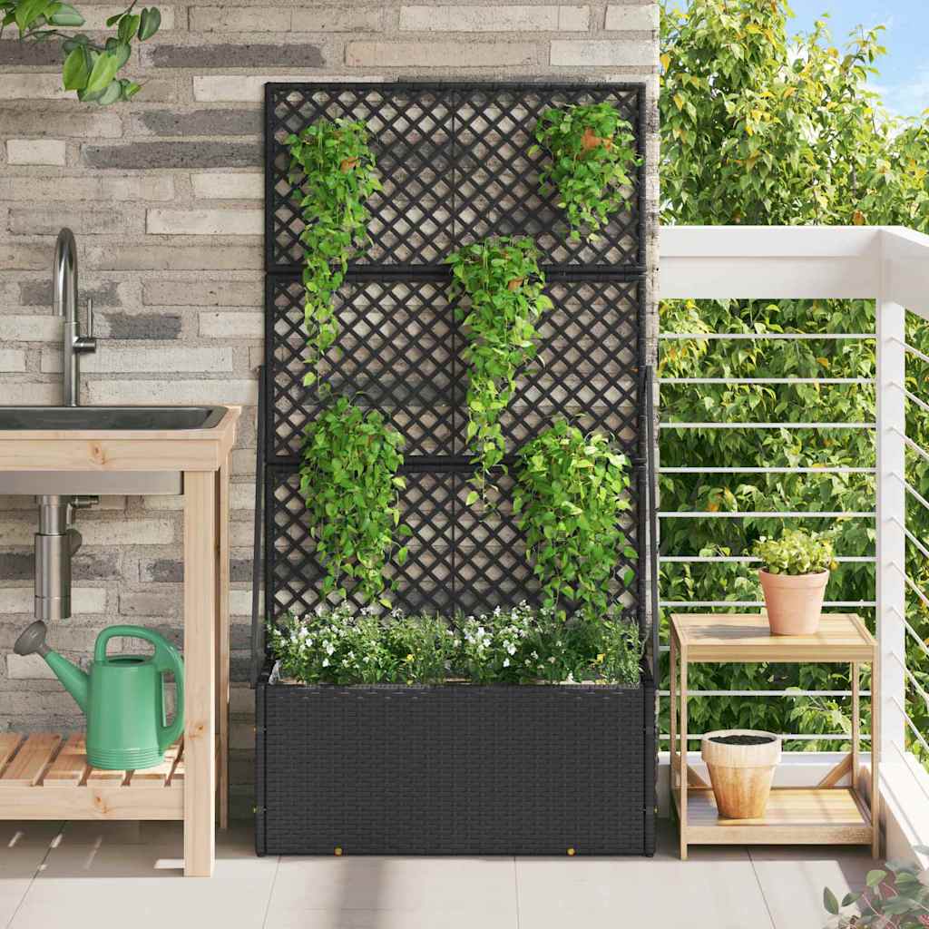 Planter Black 70 x 30 x 135 cm Metal