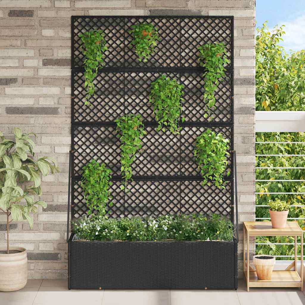 Planter Black 105 x 30 x 170 cm Metal