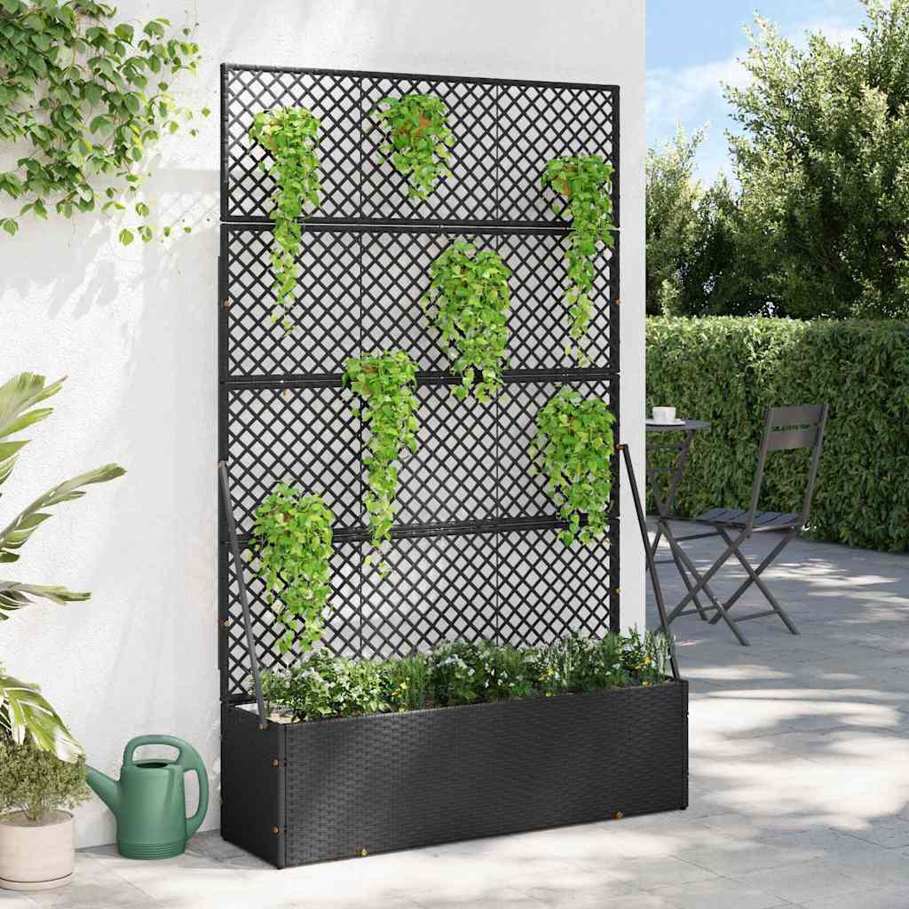 Planter Black 105 x 30 x 170 cm Metal