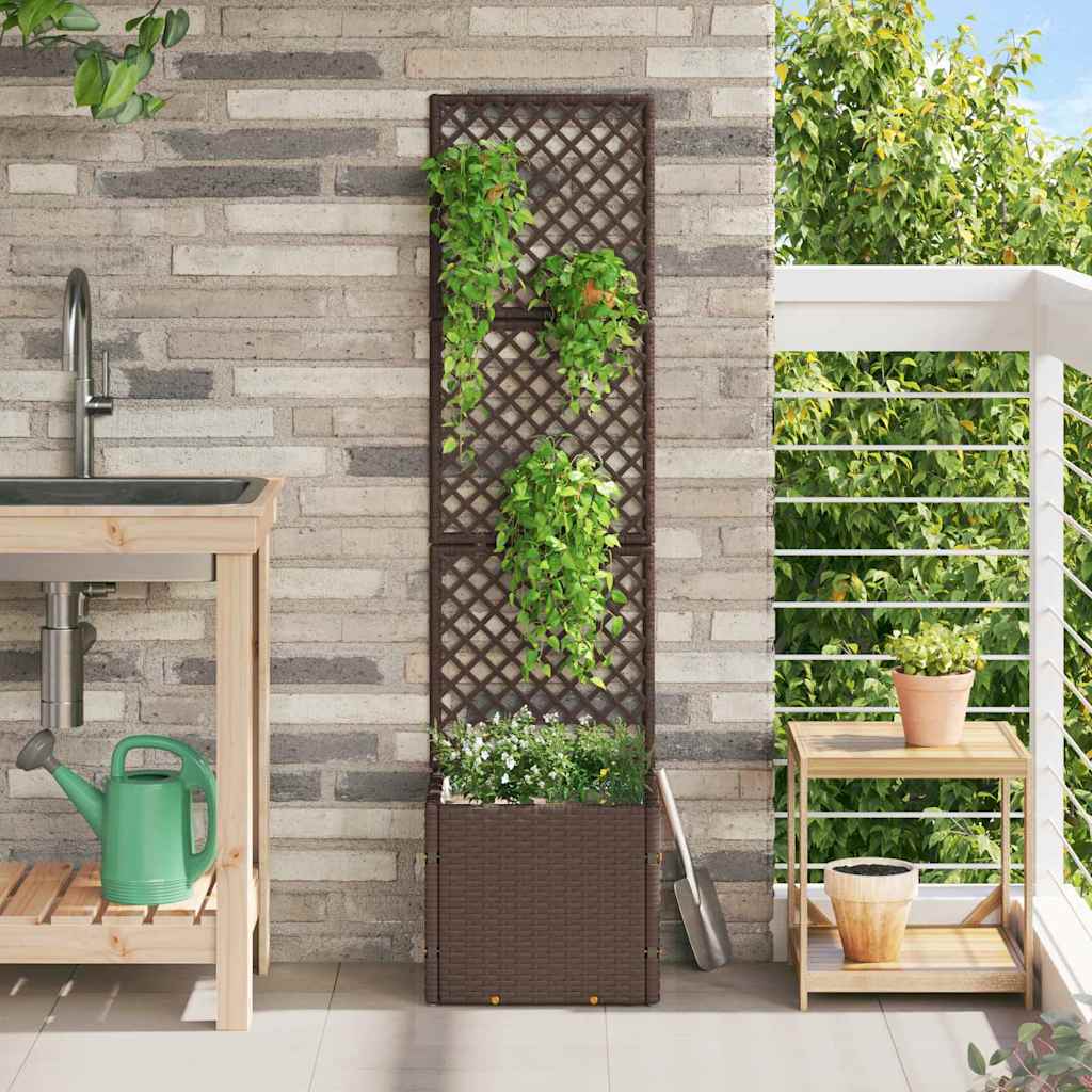 Planter Brown 35 x 30 x 135 cm Metal