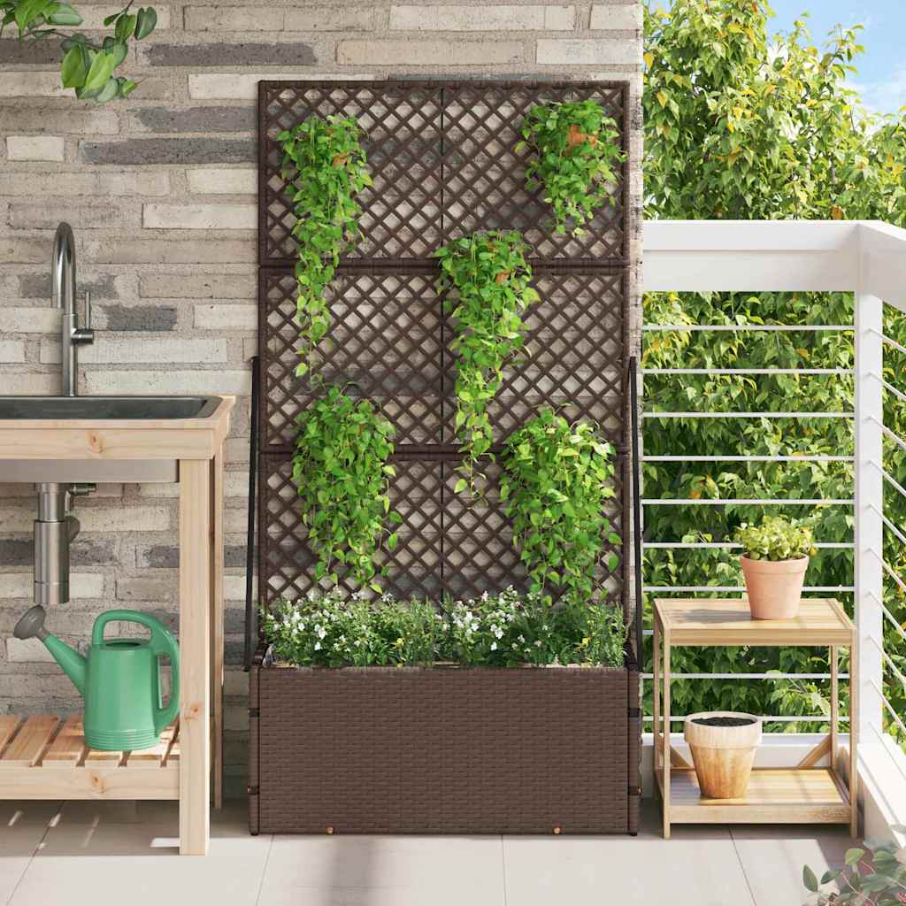 Planter Brown 70 x 30 x 135 cm Metal