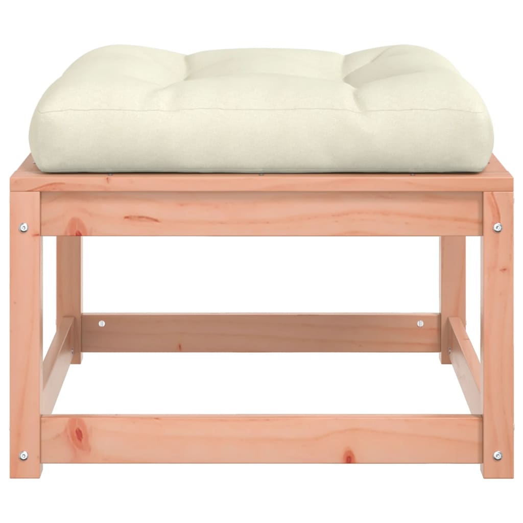 Garden Footstool with Cushions Solid Wood Douglas