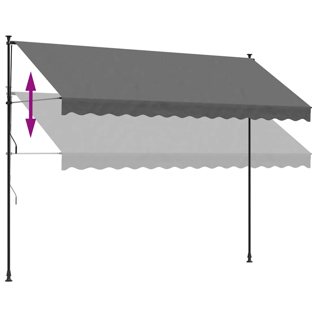 Retractable Awning Anthracite 350x150 cm Fabric and Steel