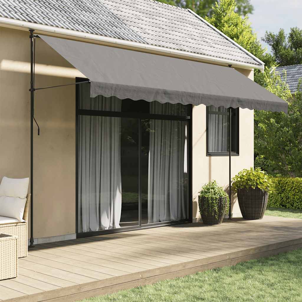 Retractable Awning Anthracite 400x150 cm Fabric and Steel