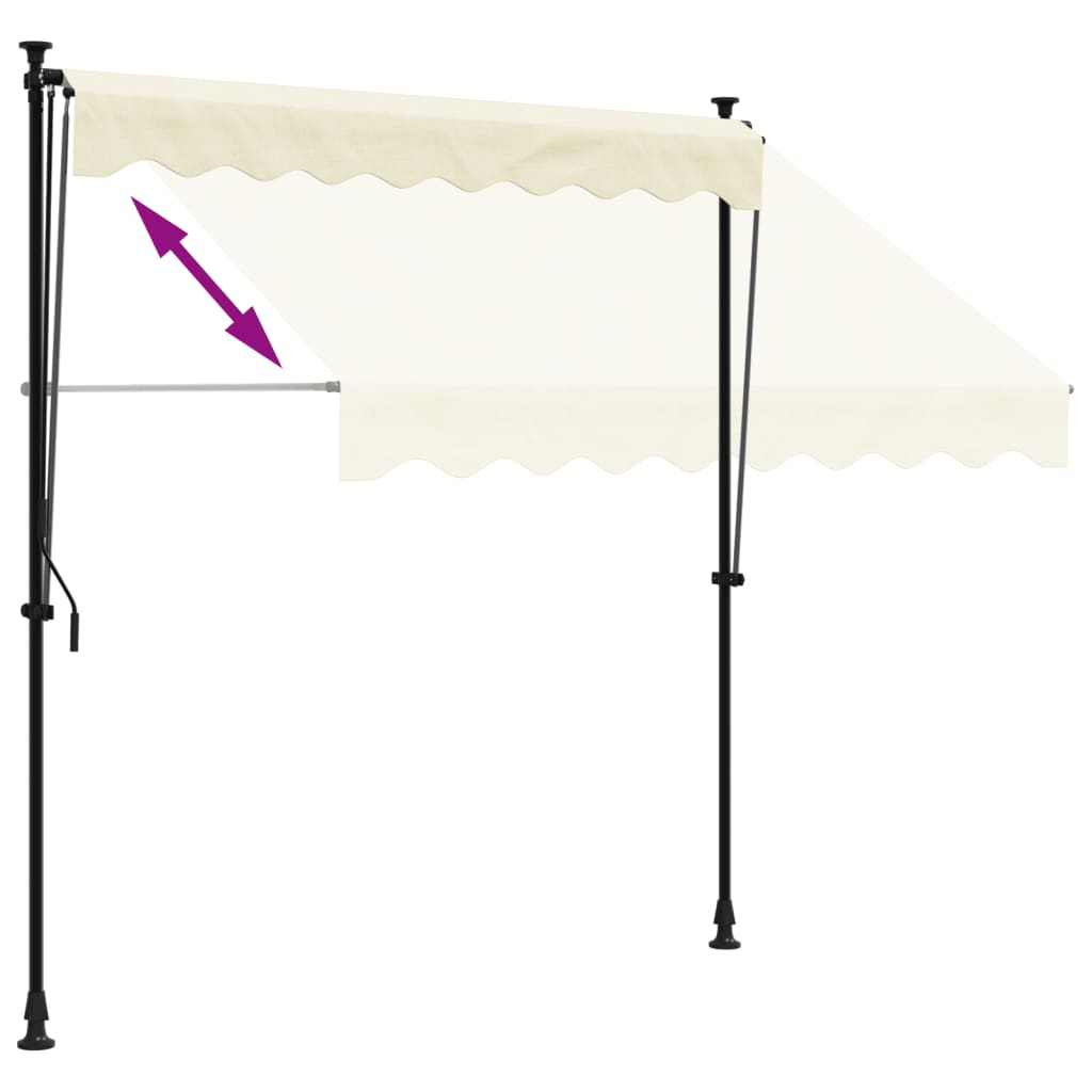 Retractable Awning Cream 200x115 cm Fabric and Steel