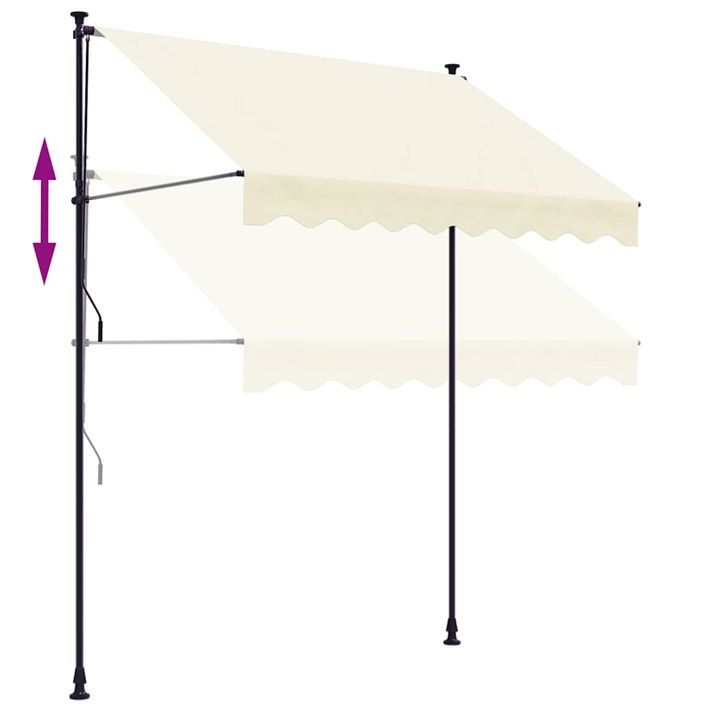 Retractable Awning Cream 250x150 cm Fabric and Steel