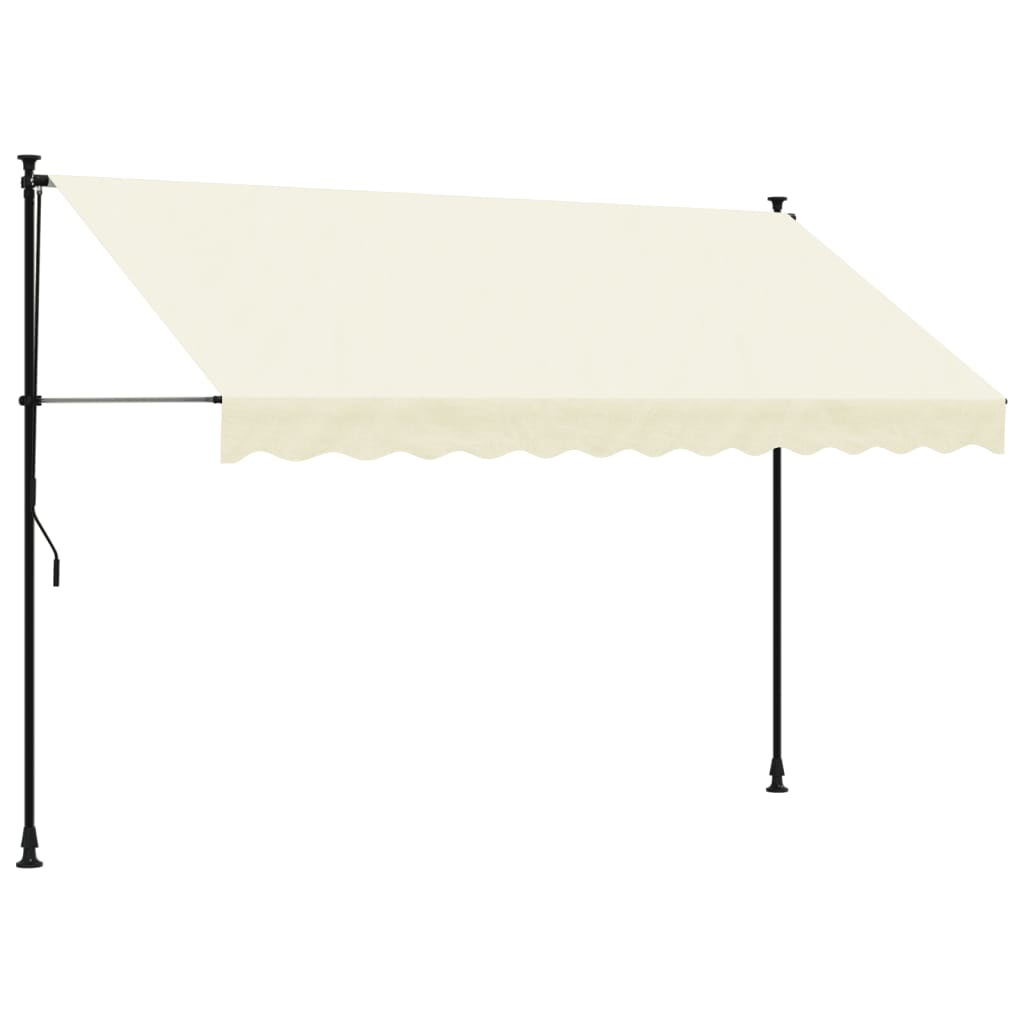 Retractable Awning Cream 300x150 cm Fabric and Steel