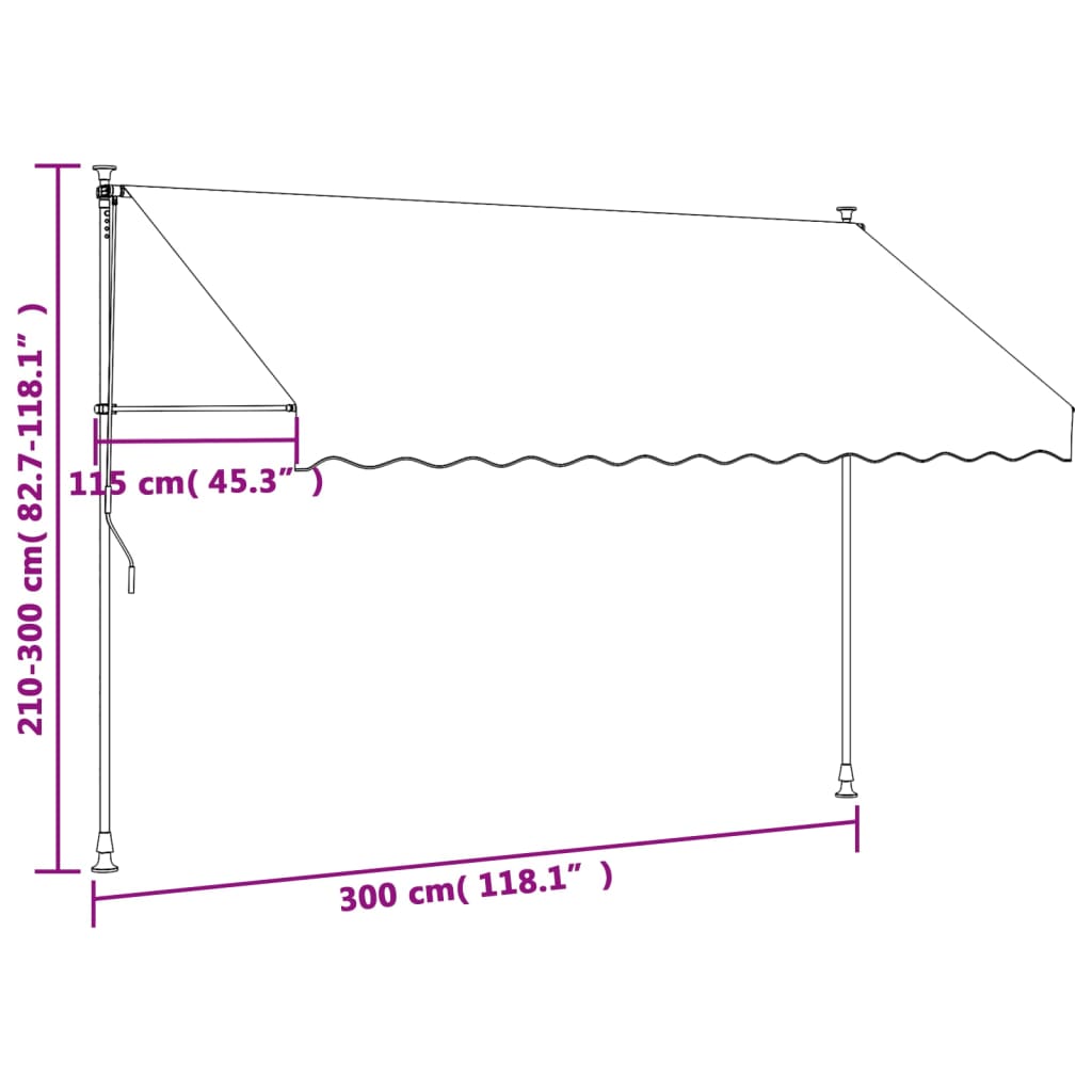 Retractable Awning Cream 300x150 cm Fabric and Steel