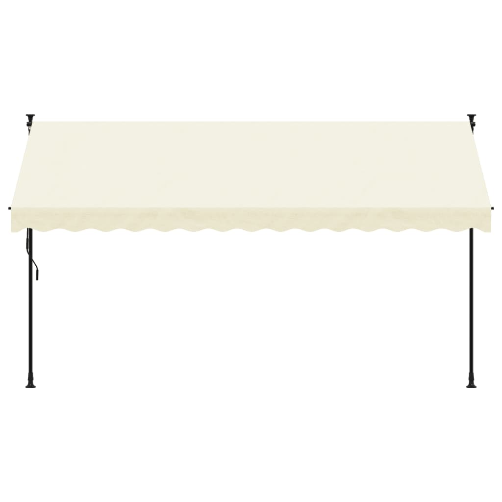 Retractable Awning Cream 350x150 cm Fabric and Steel