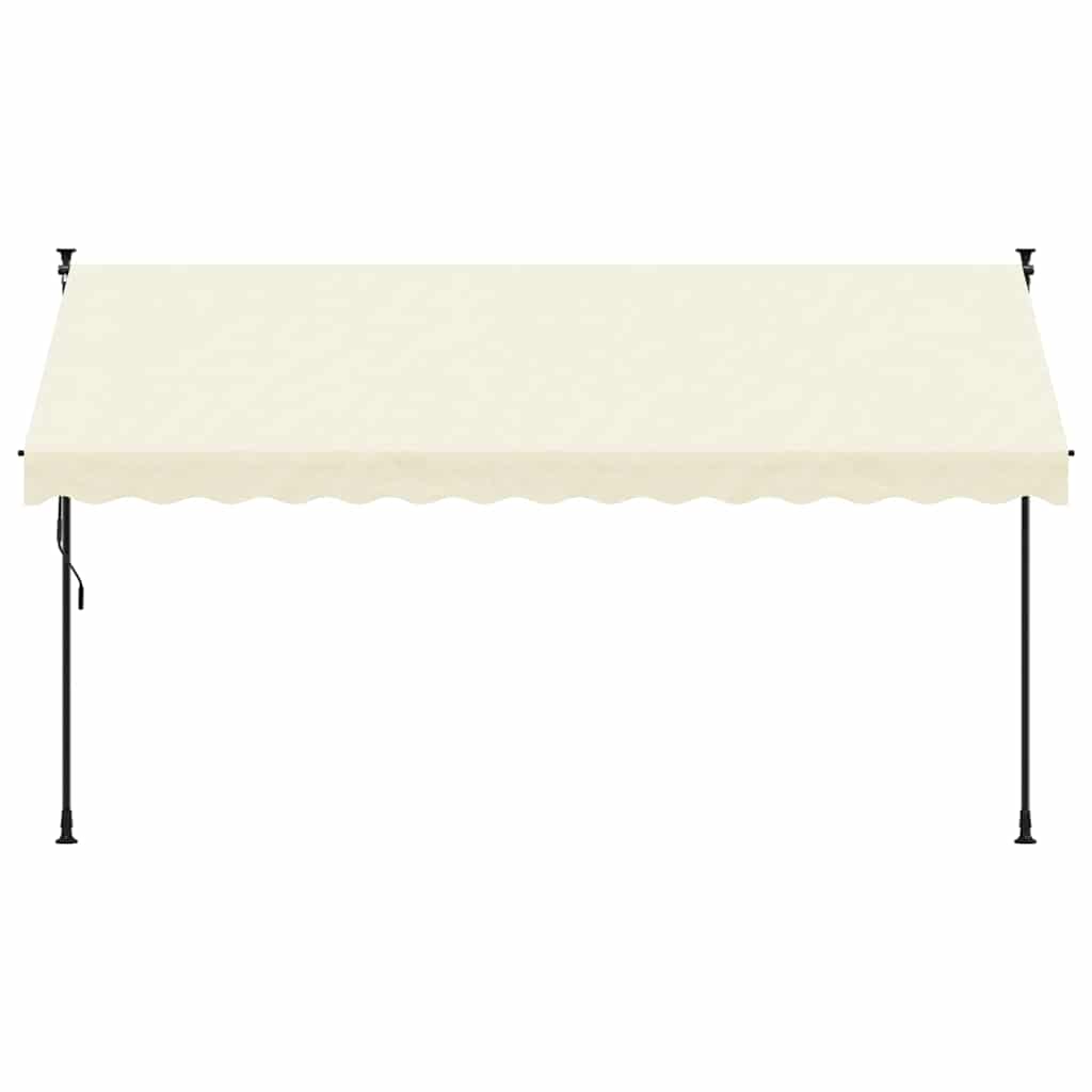Retractable Awning Cream 350x150 cm Fabric and Steel
