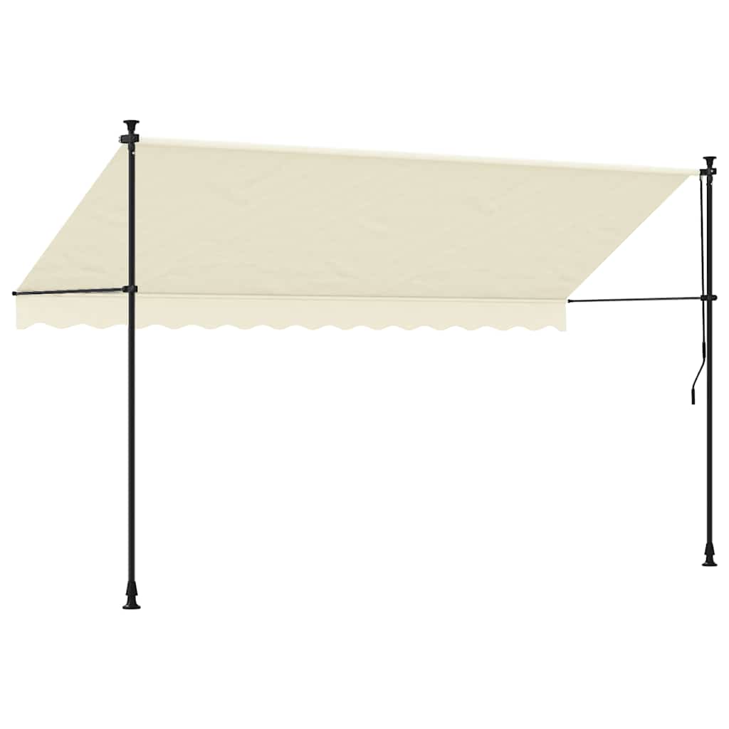 Retractable Awning Cream 350x150 cm Fabric and Steel