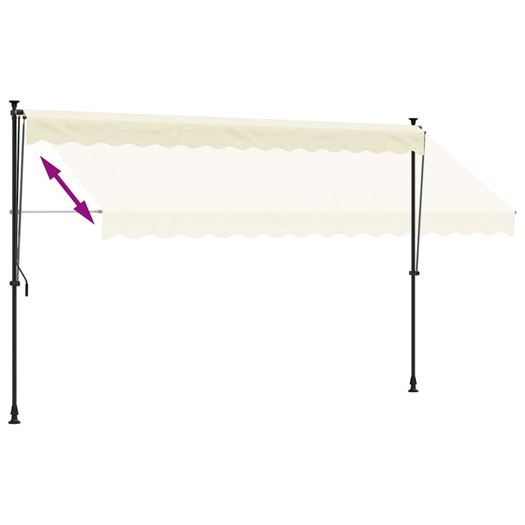 Retractable Awning Cream 350x150 cm Fabric and Steel