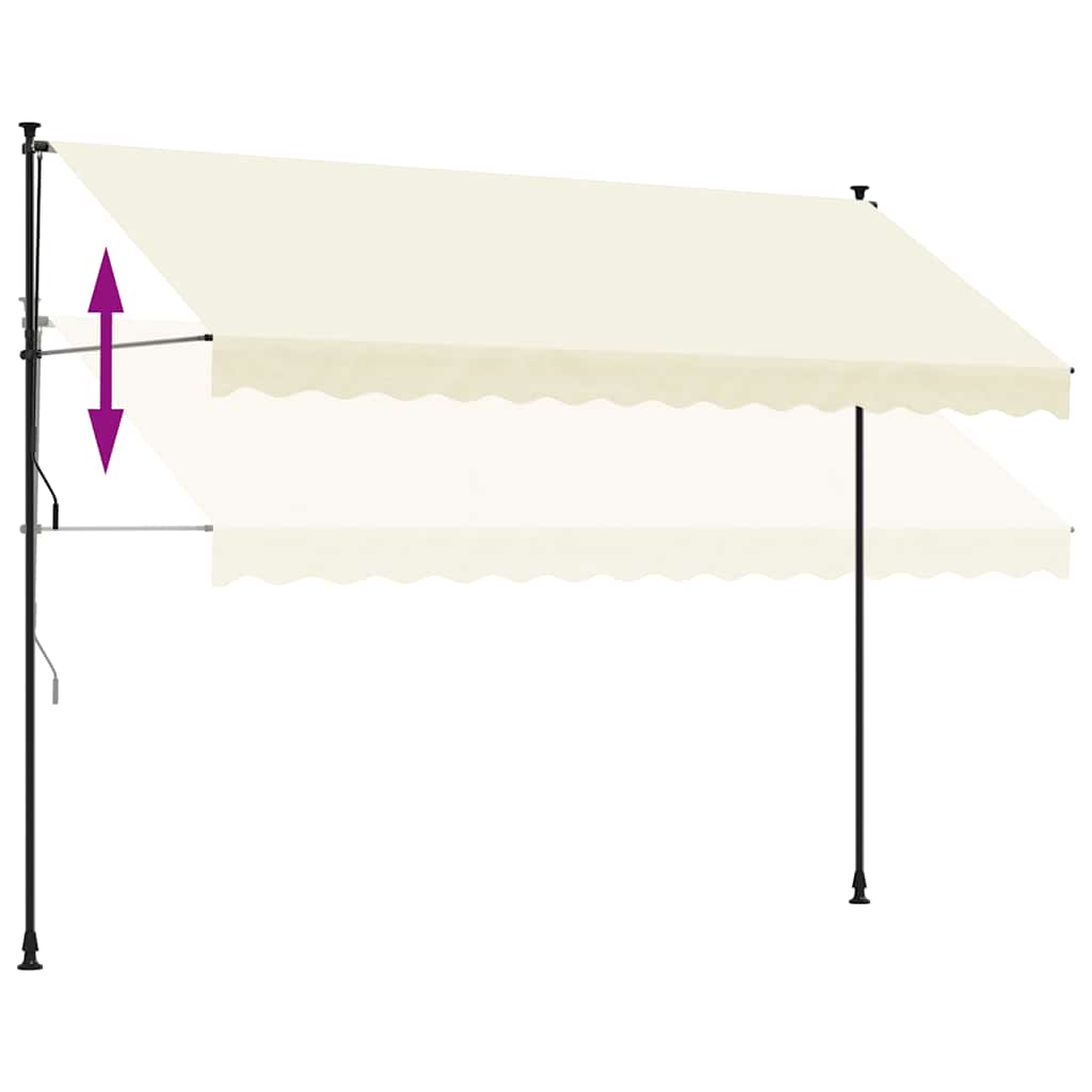 Retractable Awning Cream 350x150 cm Fabric and Steel