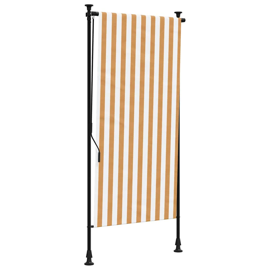 Outdoor Roller Blind Orange and White 100x270 cm Fabric&Steel