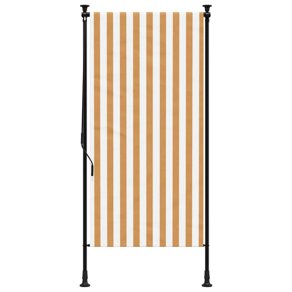 Outdoor Roller Blind Orange and White 100x270 cm Fabric&Steel