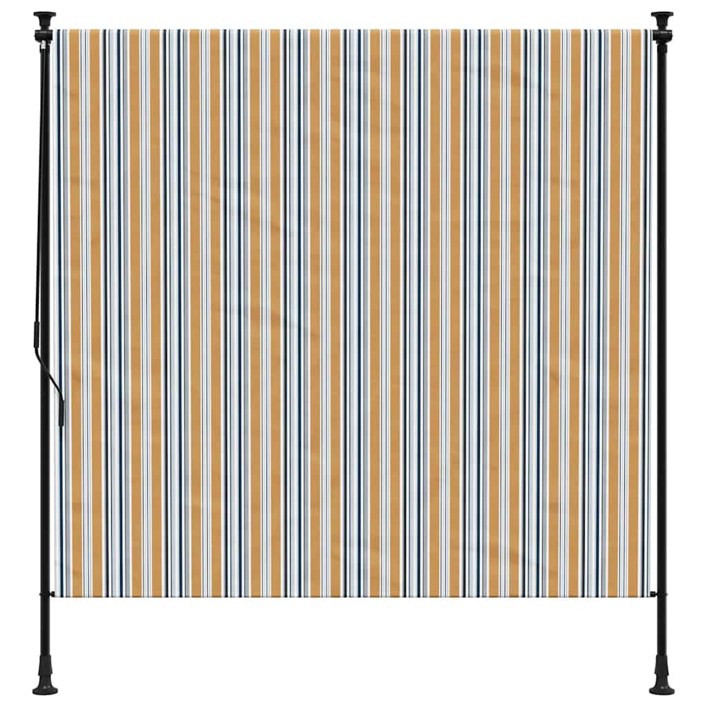 Outdoor Roller Blind Yellow and White 150x270 cm Fabric&Steel