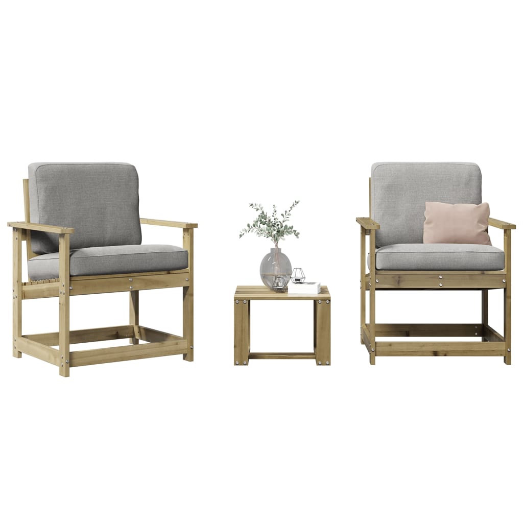 3 Piece Garden Lounge Set Impregnated Wood Pine