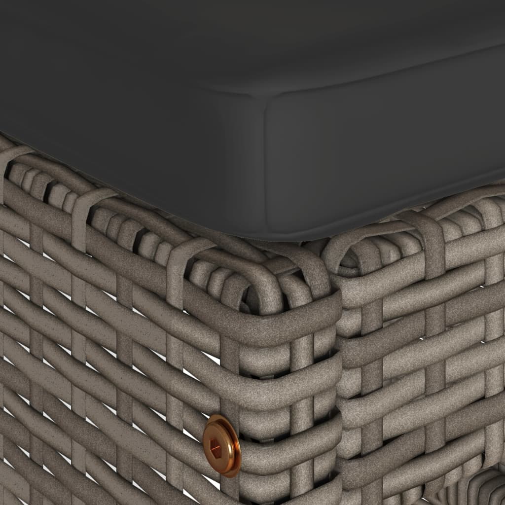 Garden Bar Stools with Cushions 6 pcs Grey Poly Rattan