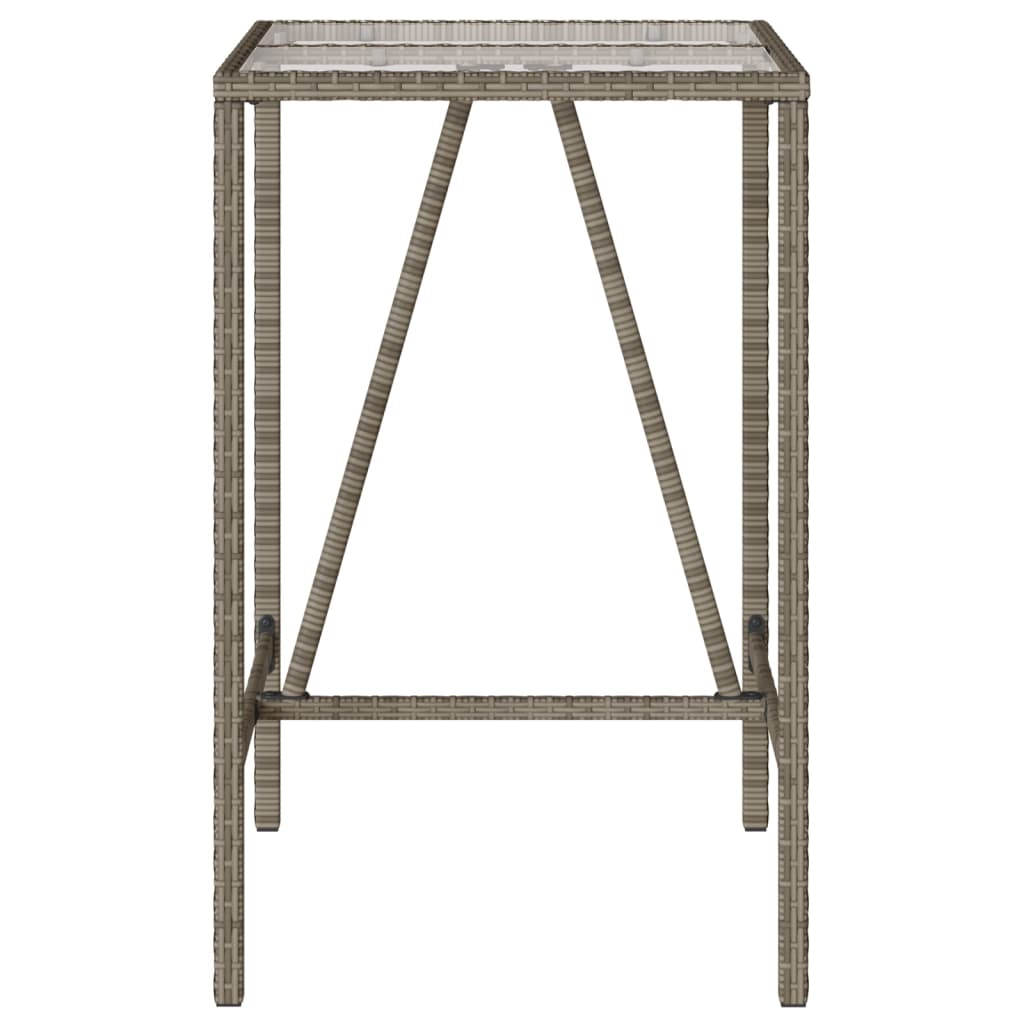 Outdoor Bar Table Grey 70x70x110 cm Poly Rattan