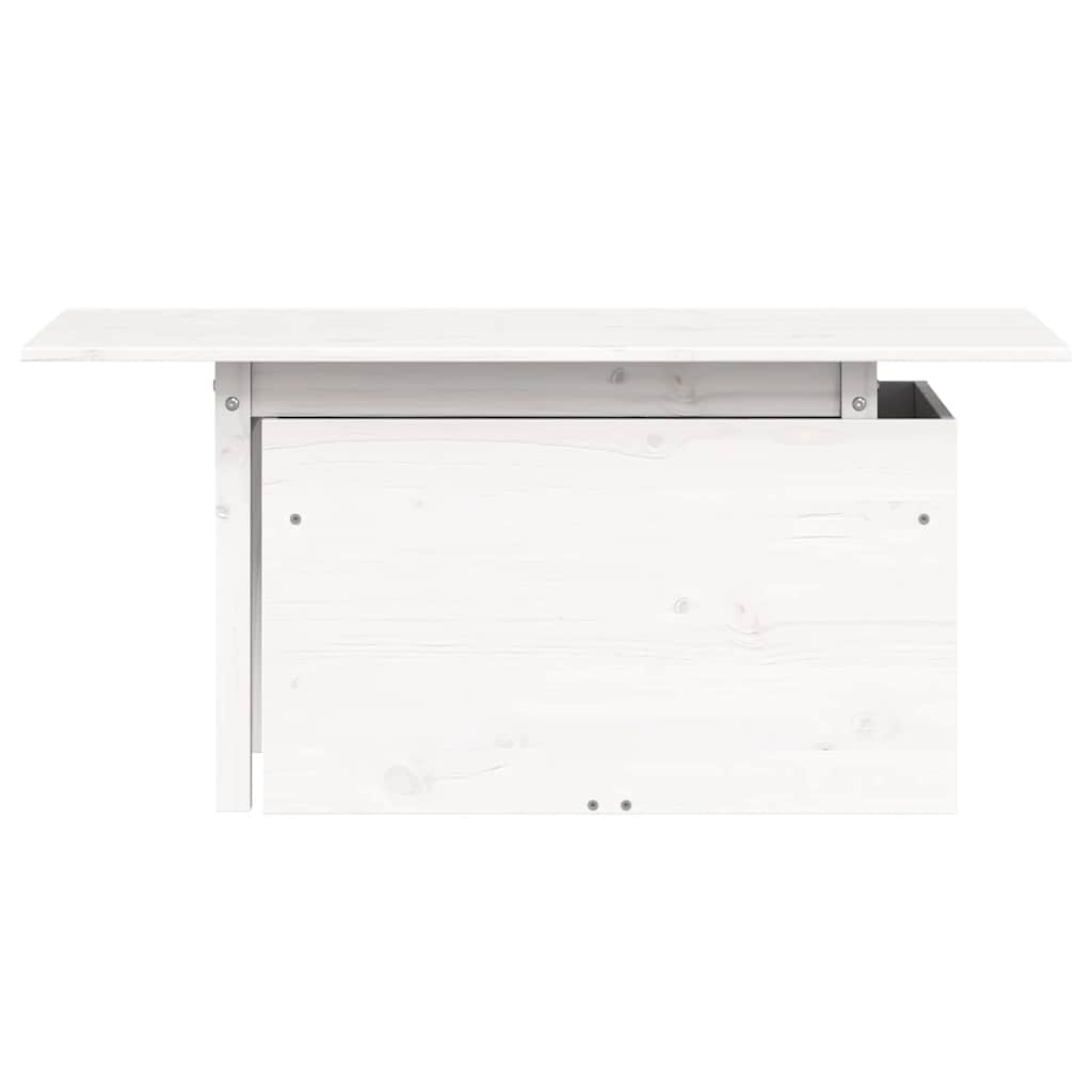 Garden Table White 100x50x75 cm Solid Wood Pine