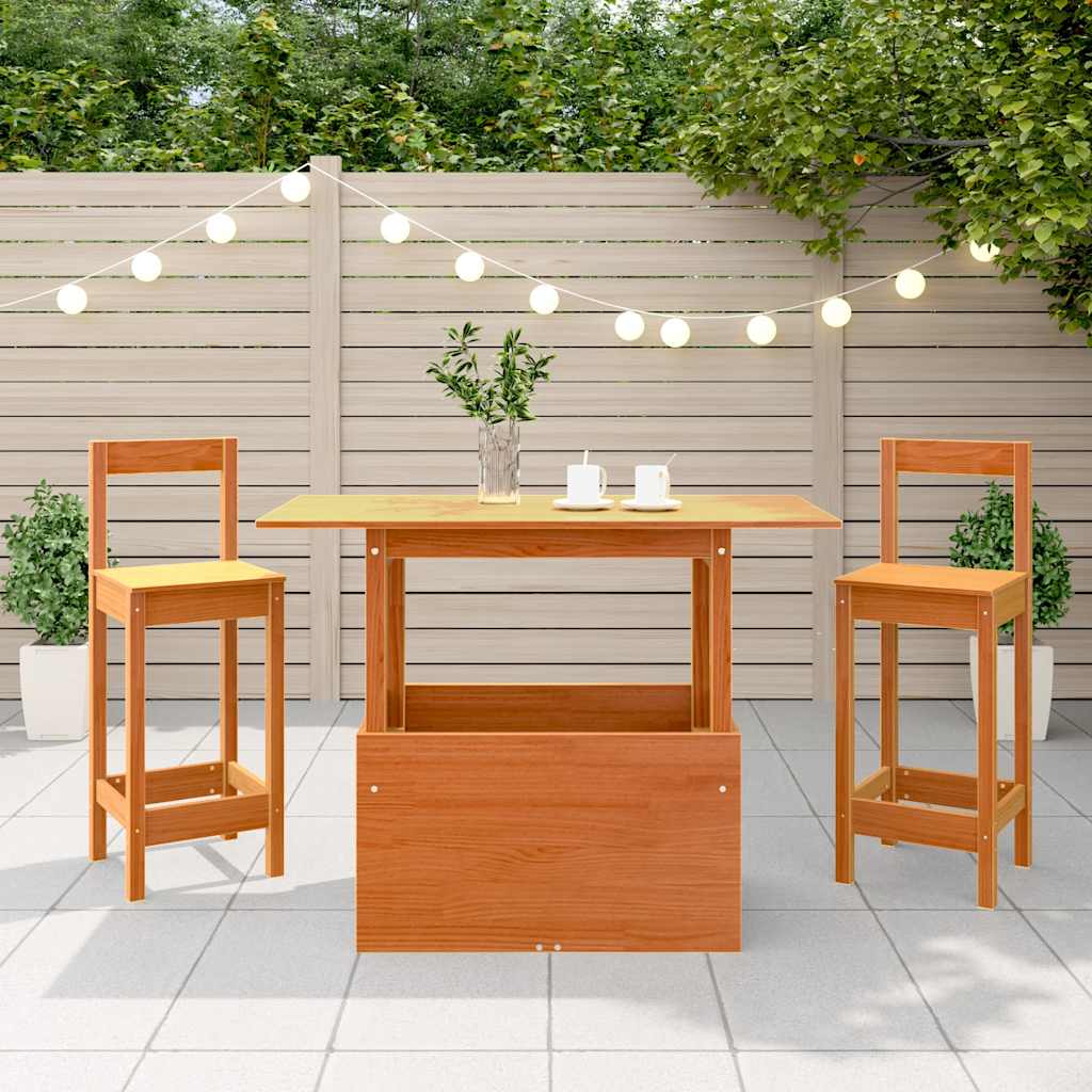Garden Table Wax Brown 100x50x75 cm Solid Wood Pine