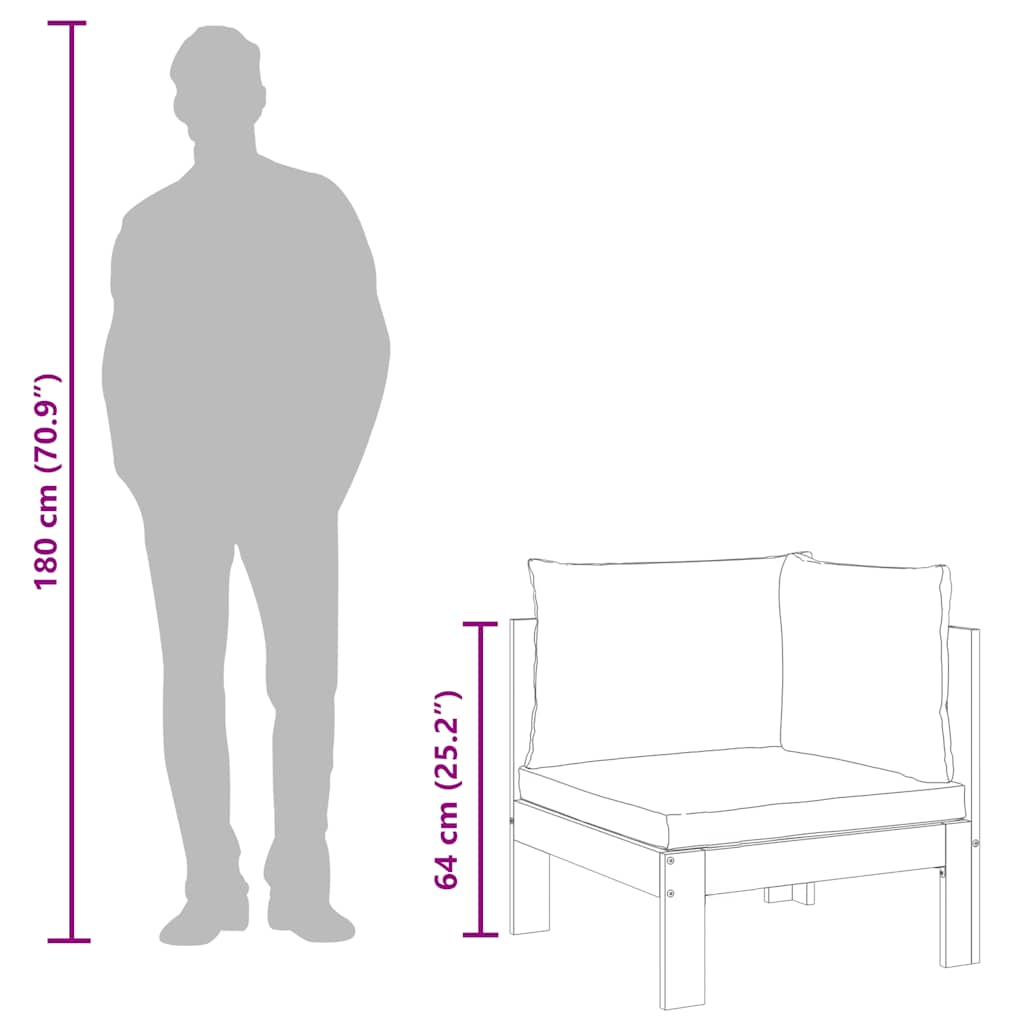 Garden Sofa Corner with Cushions Solid Wood Acacia