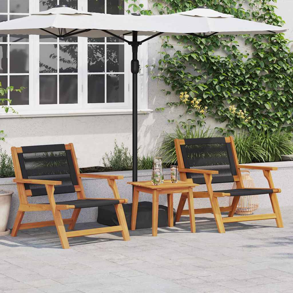 Outdoor Dining Set Brown Solid Acacia Wood