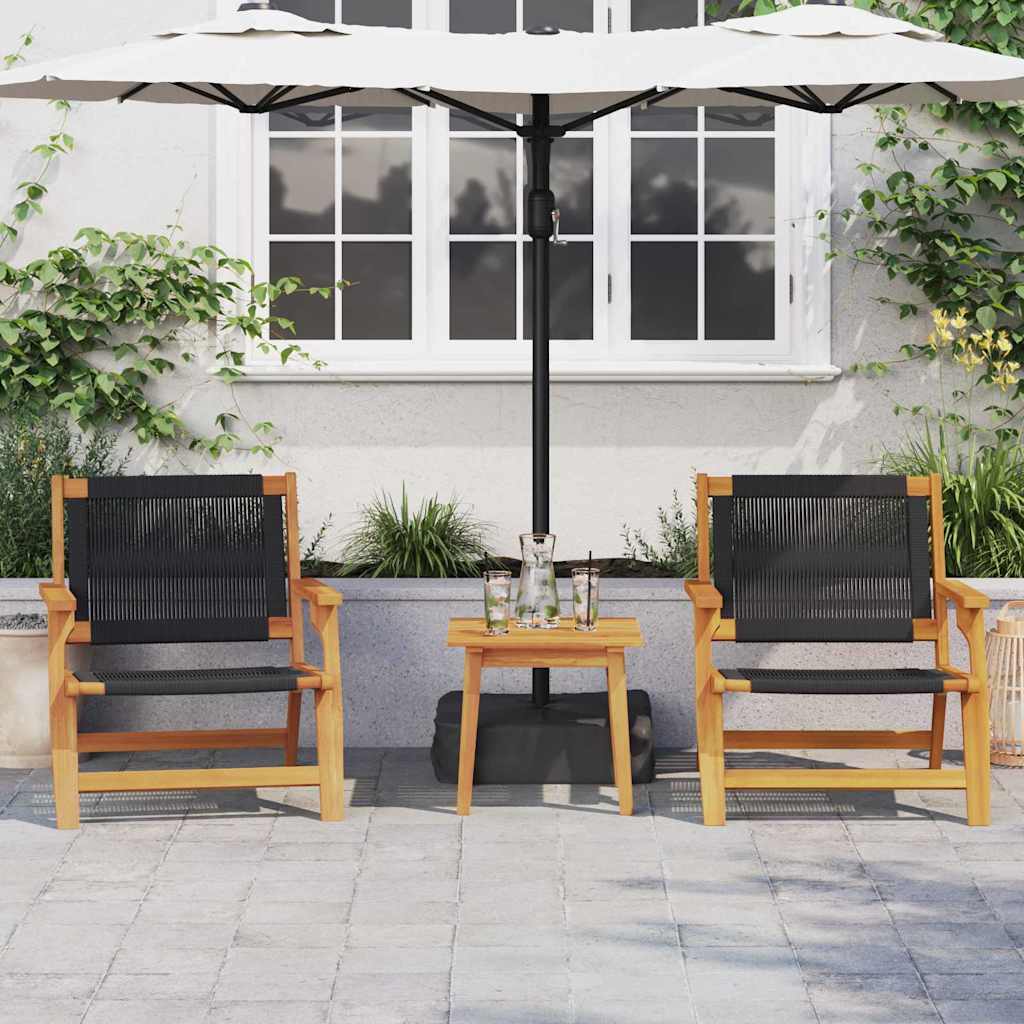 Outdoor Dining Set Brown Solid Acacia Wood