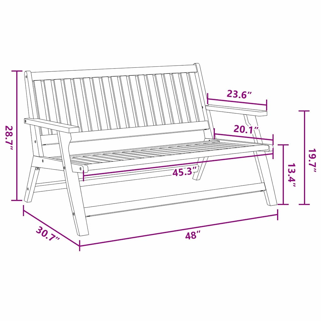 Outdoor Dining Set Brown Solid Acacia Wood