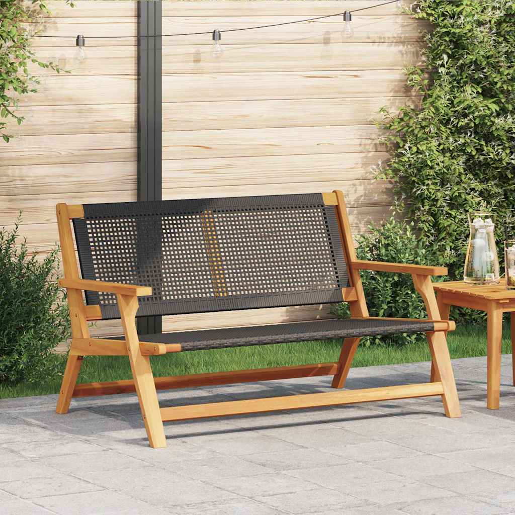 Garden Furniture Black 122 x 78 x 73cm Solid Acacia wood