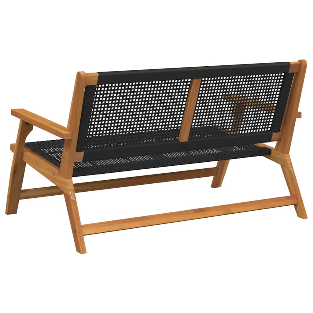 Garden Furniture Black 122 x 78 x 73cm Solid Acacia wood