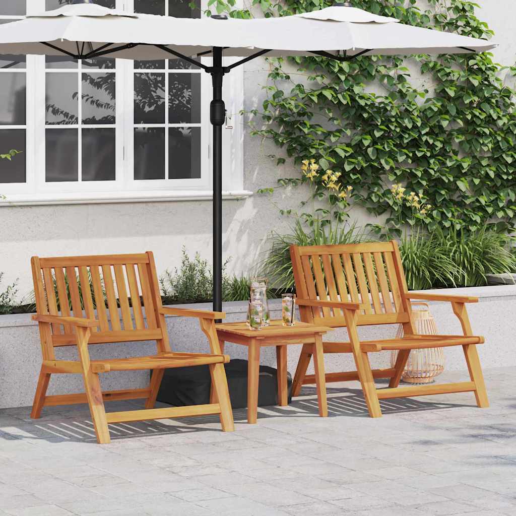 Outdoor Dining Set 2 pcs Brown Solid Acacia Wood